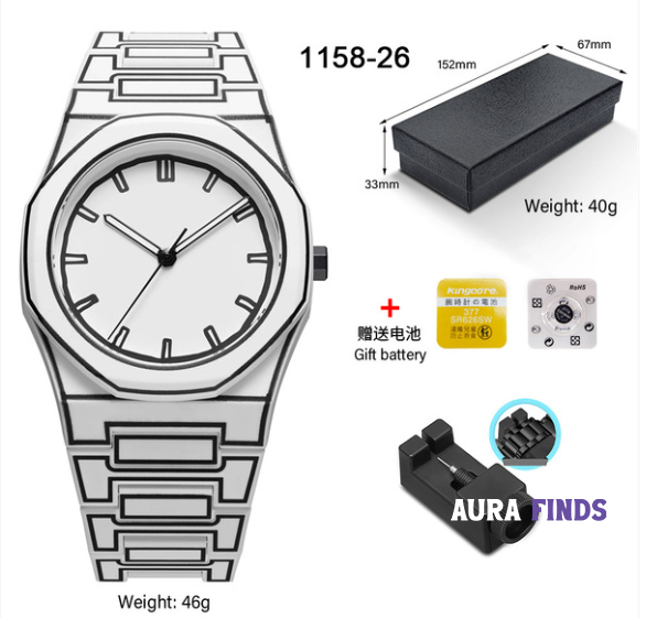 Aura Finds™- Sketch Watch White