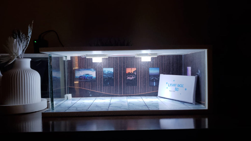 Brown showroom diorama (white)